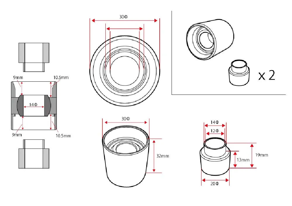 D-MAX D1SPEC Rear knuckle pillow & collar set (for SR series)