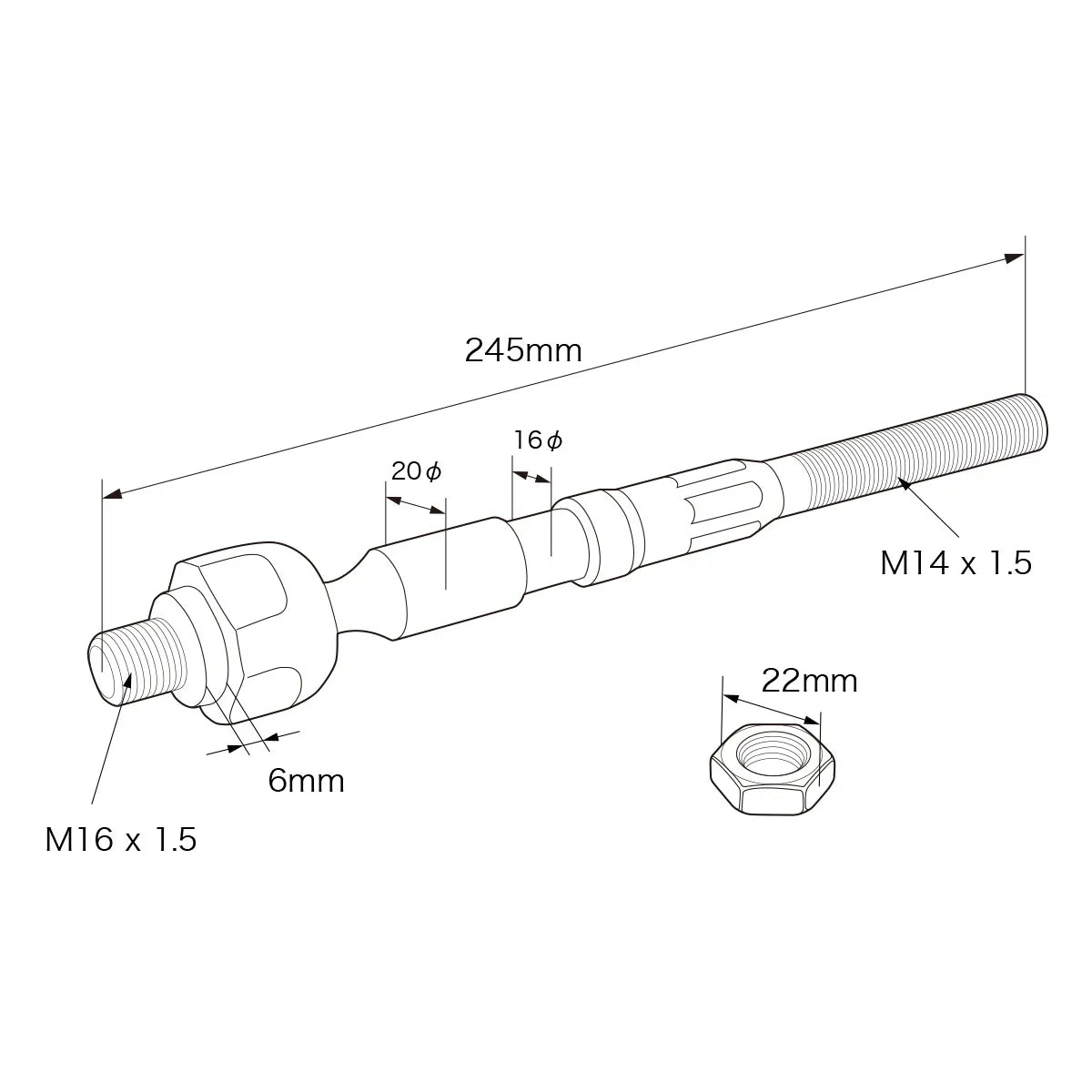 D-MAX D1SPEC reinforced tie rod (86/GR86/BRZ)