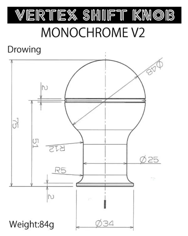 VERTEX SHIFT KNOB Monochrome V2 (New Vertex Shift Knob Monochrome)